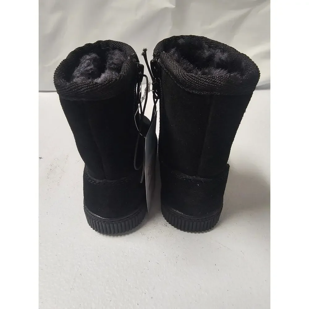 NWT Cat & Jack Suede Leather Upper Faux Fur Lined Toddler Winter Boots Size 5